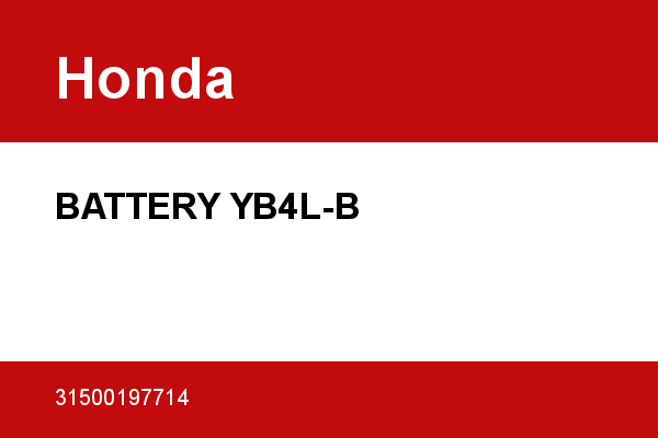 BATTERY YB4L-B Honda [OEM: 31500197714] - 31500197714