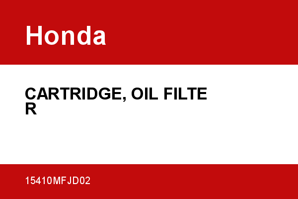 CARTRIDGE, OIL FILTER Honda [OEM: 15410MFJD02] - 15410MFJD02