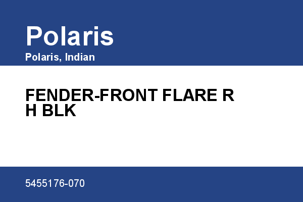 FENDER-FRONT FLARE RH BLK Polaris [OEM: 5455176-070]
