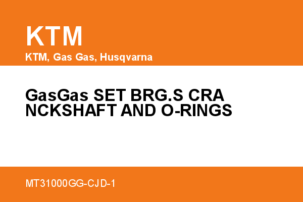GasGas SET BRG.S CRANCKSHAFT AND O-RINGS KTM [OEM: MT31000GG-CJD-1]