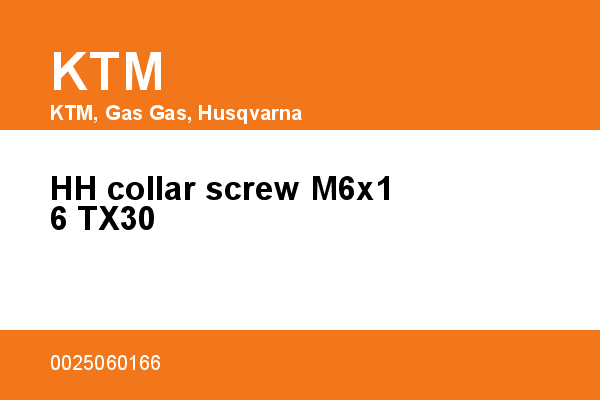 HH collar screw M6x16 TX30 KTM [OEM: 0025060166]
