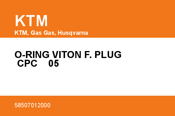 O-RING VITON F. PLUG CPC    05 KTM [OEM: 58507012000]