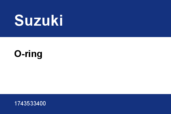 O-ring Suzuki [OEM: 1743533400]