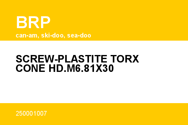 SCREW-PLASTITE TORX CONE HD.M6.81X30 BRP [OEM: 250001007]