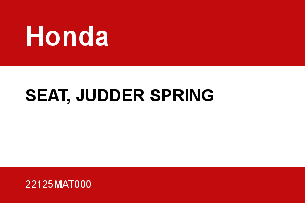 SEAT, JUDDER SPRING Honda [OEM: 22125MAT000] - 22125MAT000